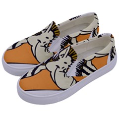 Zebra Animal Alphabet Z Wild Kids  Canvas Slip Ons by Sudhe