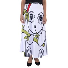 Panda China Chinese Furry Flared Maxi Skirt by Sudhe