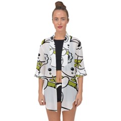 Panda China Chinese Furry Open Front Chiffon Kimono by Sudhe