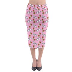 Lamb Pattern Pink Midi Pencil Skirt by snowwhitegirl