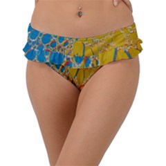 Bubbles Abstract Lights Yellow Frill Bikini Bottom by Sudhe