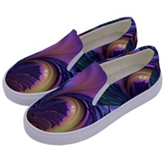 Fractal Artwork Art Swirl Vortex Kids  Canvas Slip Ons by Sudhe