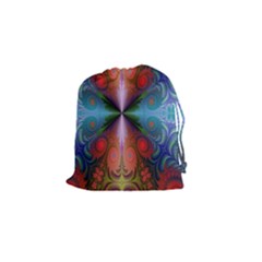 Fractal Background Design Drawstring Pouch (small) by Sudhe