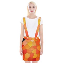 Background Pattern Of Orange Mosaic Braces Suspender Skirt by Sudhe