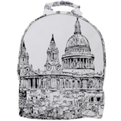 Line Art Architecture Church Mini Full Print Backpack by Sudhe