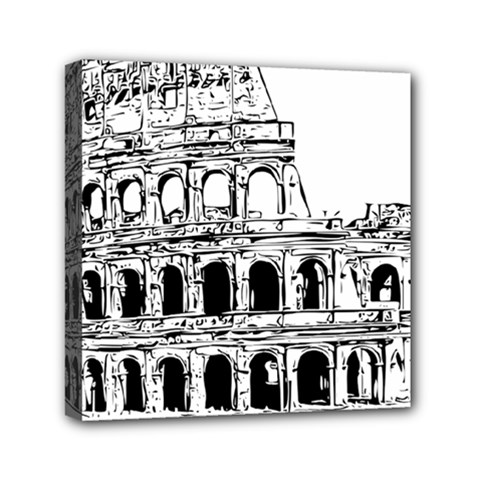 Line Art Architecture Mini Canvas 6  X 6  (stretched) by Sudhe