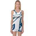 Blue Vector Car One Piece Boyleg Swimsuit View1