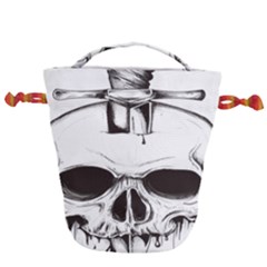 Skull Knife Euclidean Vector Skull Sword Inserted Drawstring Bucket Bag by Sudhe