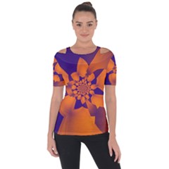 Digital Art Art Artwork Abstract Shoulder Cut Out Short Sleeve Top by Pakrebo