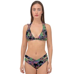 Fractal Art Digital Art Artwork Double Strap Halter Bikini Set by Pakrebo