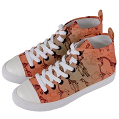 Cute Giraffe Pattern Women s Mid-top Canvas Sneakers by FantasyWorld7