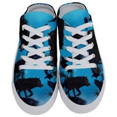 Awesome Black Wolf With Crow And Spider Half Slippers by FantasyWorld7