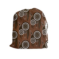 Abstract Background Brown Swirls Drawstring Pouch (xl) by Pakrebo