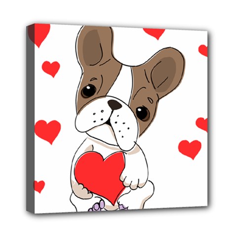 Animation Dog Cute Animate Comic Mini Canvas 8  X 8  (stretched) by Sudhe