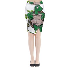 Amphibian Animal Cartoon Reptile Midi Wrap Pencil Skirt by Sudhe