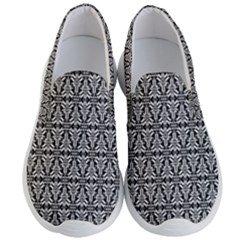 Black And White Filigree Men s Lightweight Slip Ons by retrotoomoderndesigns