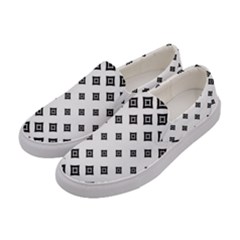 Black And White Tribal Women s Canvas Slip Ons by retrotoomoderndesigns