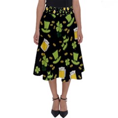St Patricks Day Pattern Perfect Length Midi Skirt by Valentinaart