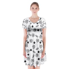 St Patricks Day Pattern Short Sleeve V-neck Flare Dress by Valentinaart