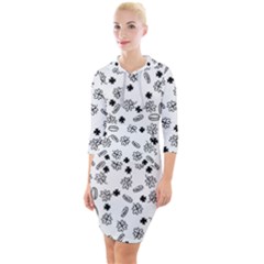 St Patricks Day Pattern Quarter Sleeve Hood Bodycon Dress by Valentinaart