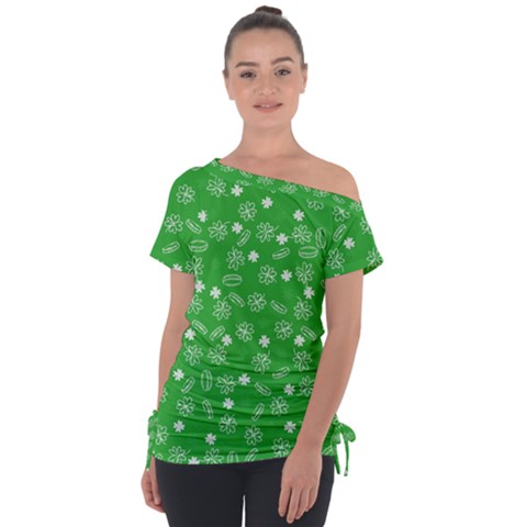 St Patricks Day Pattern Tie-up Tee by Valentinaart