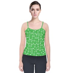 St Patricks Day Pattern Velvet Spaghetti Strap Top by Valentinaart