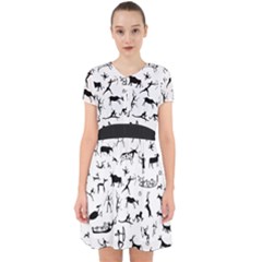 Petroglyph Runic Cavemen Nordic Black Paleo Drawings Pattern Adorable In Chiffon Dress by snek