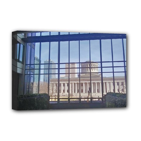 Ohio Statehouse Deluxe Canvas 18  X 12  (stretched) by Riverwoman
