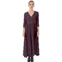 Organic Olive Leaves Pattern Hand drawn Purple Red Wine Button Up Boho Maxi Dress View1