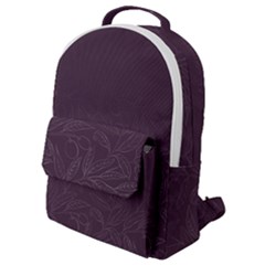 Organic Olive Leaves Pattern Hand Drawn Purple Red Wine Flap Pocket Backpack (small) by genx