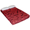 Funny Bacon Slices Pattern infidel vintage red meat background  Fitted Sheet (California King Size) View2