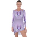 Happy Easter, Easter Egg With Flowers In Soft Violet Colors Asymmetric Cut-Out Shift Dress View1