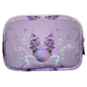 Happy Easter, Easter Egg With Flowers In Soft Violet Colors Make Up Pouch (Small) View2