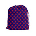 Red Stars Pattern On Blue Drawstring Pouch (XL) View1