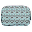 Easter Damask Pattern Robins Egg Blue and Brown Make Up Pouch (Small) View2