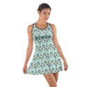 Easter Damask Pattern Robins Egg Blue and Brown Cotton Racerback Dress View1