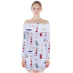 Thème Marin - Sea Long Sleeve Off Shoulder Dress by alllovelyideas