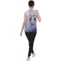 Easter Egg With Flowers Mock Neck Chiffon Sleeveless Top View2