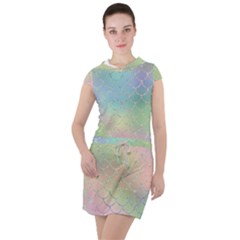 Pastel Mermaid Sparkles Drawstring Hooded Dress by retrotoomoderndesigns