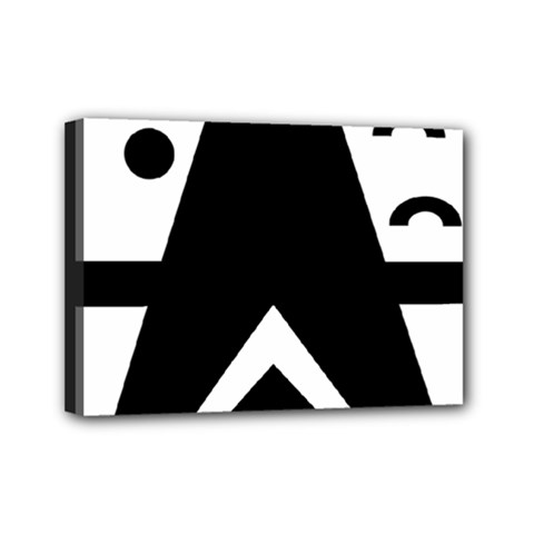 Black And White Geometric Design Mini Canvas 7  X 5  (stretched) by yoursparklingshop