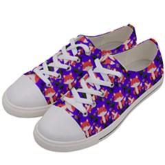 Fox And Trees Pattern Blue Women s Low Top Canvas Sneakers by snowwhitegirl