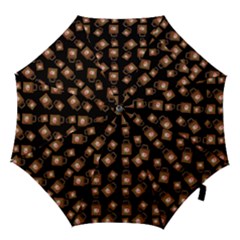 Shopping Bag Pattern Black Hook Handle Umbrellas (small) by snowwhitegirl