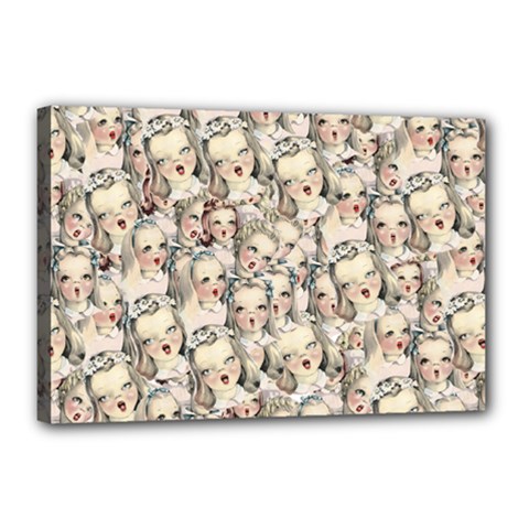 Vintage Singing Heads Canvas 18  X 12  (stretched) by snowwhitegirl
