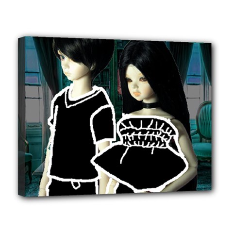 Dolls In Living Room Canvas 14  X 11  (stretched) by snowwhitegirl