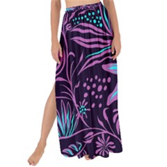 Stamping Pattern Leaves Drawing Maxi Chiffon Tie-up Sarong by Pakrebo