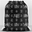 Black And White Ethnic Design Print Drawstring Bag (Large) View1