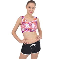 Flamingos V-back Sports Bra by StarvingArtisan