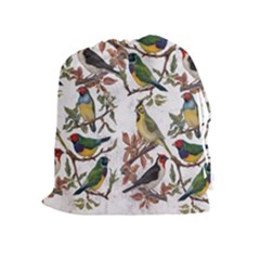 Vintage Birds Drawstring Pouch (xl) by Valentinaart