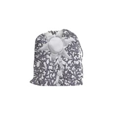 Geometric Flower And Vines 01 Drawstring Pouch (small) by okhismakingart
