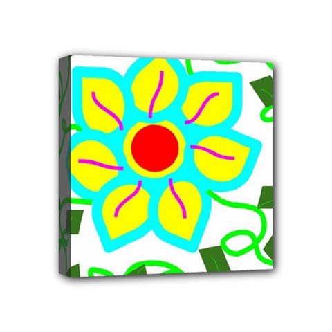Digital Flower Mini Canvas 4  X 4  (stretched) by okhismakingart